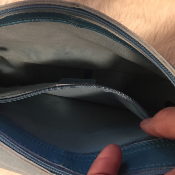 Via Spiga Teal Turquoise Leather Shoulder Bag - Picture 5 of 12